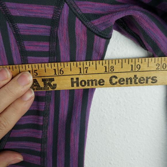 Lululemon Women's 6 In Stride Jacket Full‎ Zip Hoodie Purple Black Stripe Sporty - Picture 4 of 8